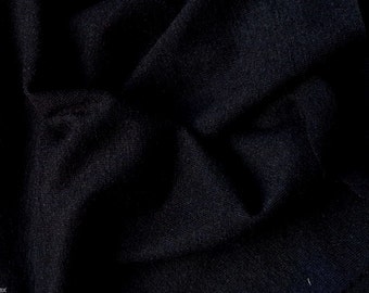 Black Wool Blend Jersey Knit Fabric by the Yard