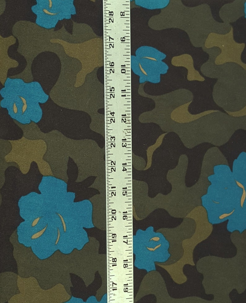 Moleskin Suede Fabric by the Yard Turquoise Flower Print Etsy