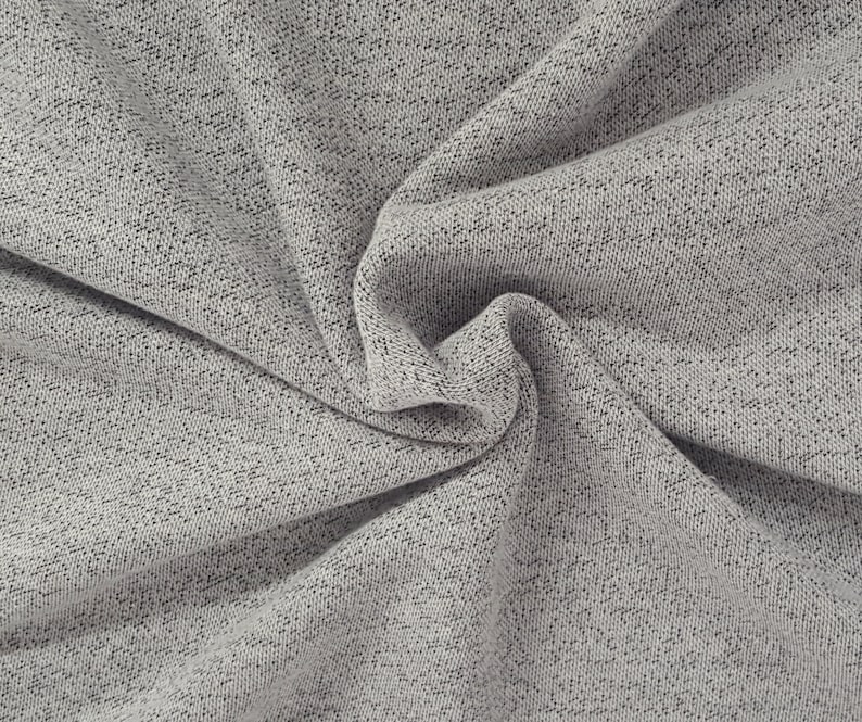 Cotton French Terry Knit Fabric by the Yard Heather Gray 22 Etsy