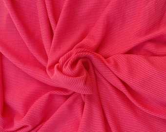 Coral 2x2 Rib Stretch Knit Fabric by the Yard Rayon Spandex 4/16