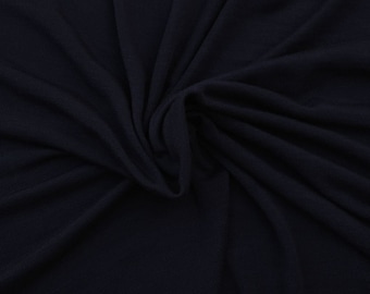 Navy Siro Modal Spandex 1x1 Rib Knit Fabric by the Yard