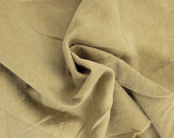 Brushed 100% Cotton Twill Fabric by the Yard Stressed Khaki