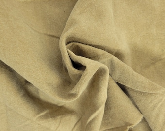 Brushed 100%  Cotton  Twill Fabric  by the Yard Stressed Khaki