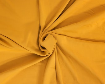 Mustard Nylon Spandex 1x1 Rib Knit Fabric by the Yard 4 Way Stretch