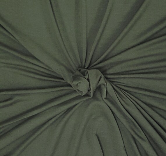 Dark Moss Modal Spandex Fabric Jersey Knit by Yard 4 Way Stretch 2//17
