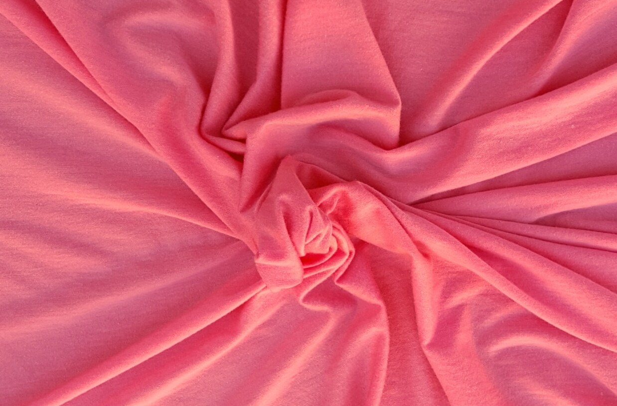 1 YD Tencel Spandex Fabric Jersey Knit 4 Way Stretch Pink Lemonade