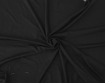 Black Organic Siro Bamboo Spandex Fabric Jersey Knit by the Yard 240 GSM Maternity Dress, Loungewear, Baby Apparel, Sheets]