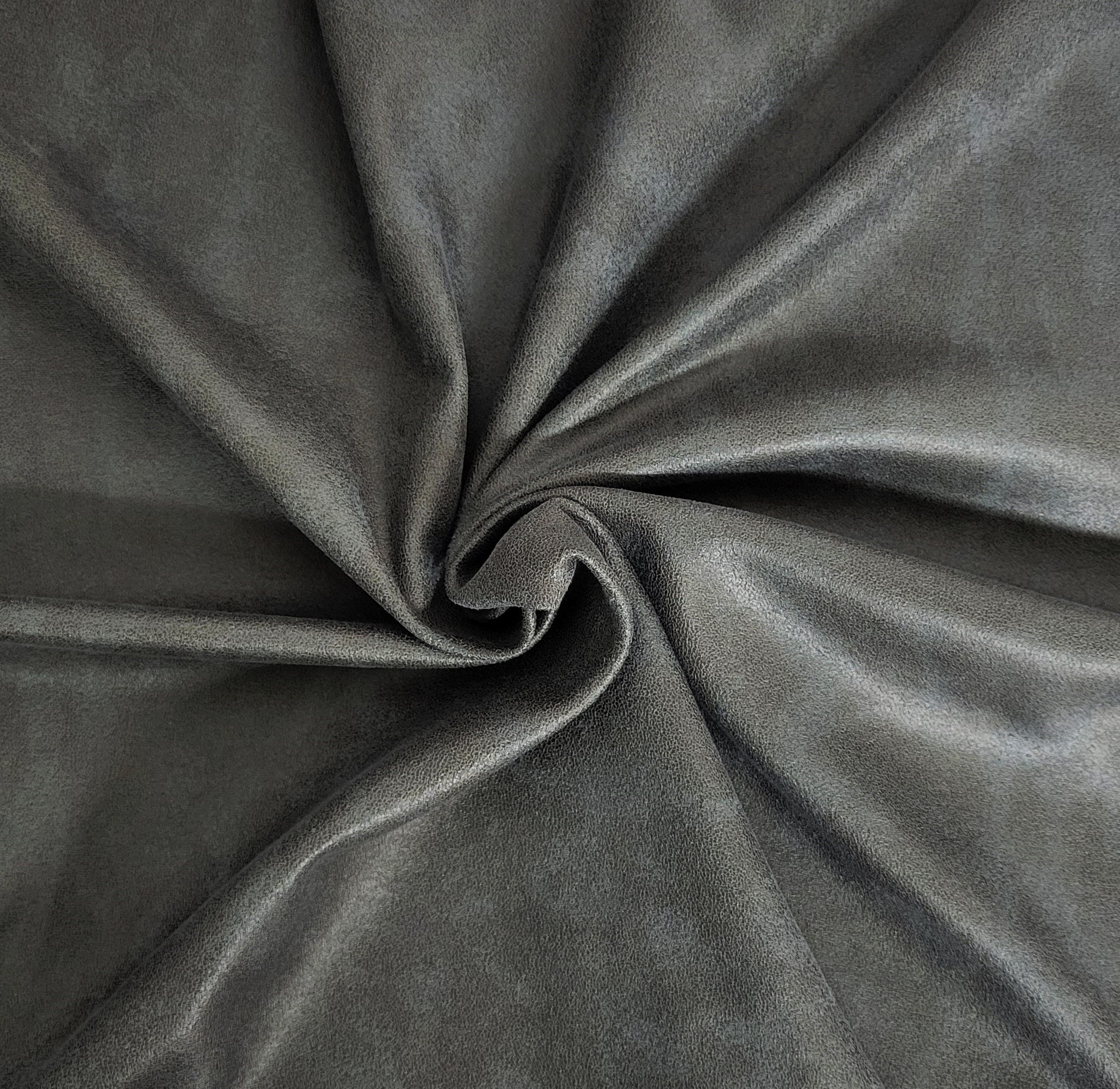 Wear Resistant 30% Polyester 70% PU Gray Leather Upholstery Fabric