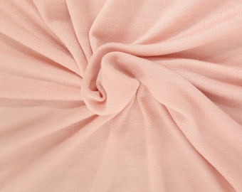 Pale Blush Rayon Spandex 1x1 Rib Knit Fabric by the Yard