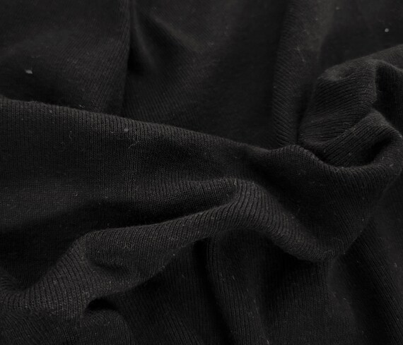 Black 100% Cotton 1x1 Rib Fabric by The Yard 250 GSM 13.5oz 66W 5/24/22