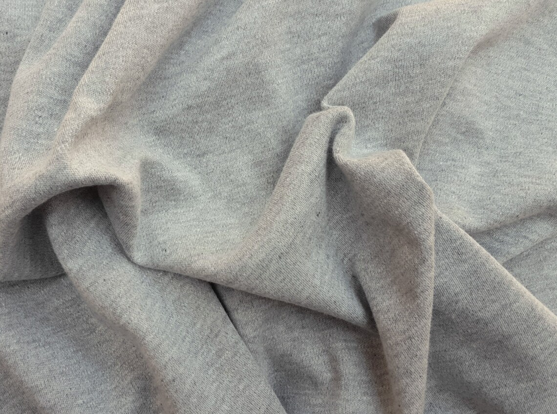 Heather Gray Cotton Interlock Knit Fabric by the Yard 1/16 Etsy Israel