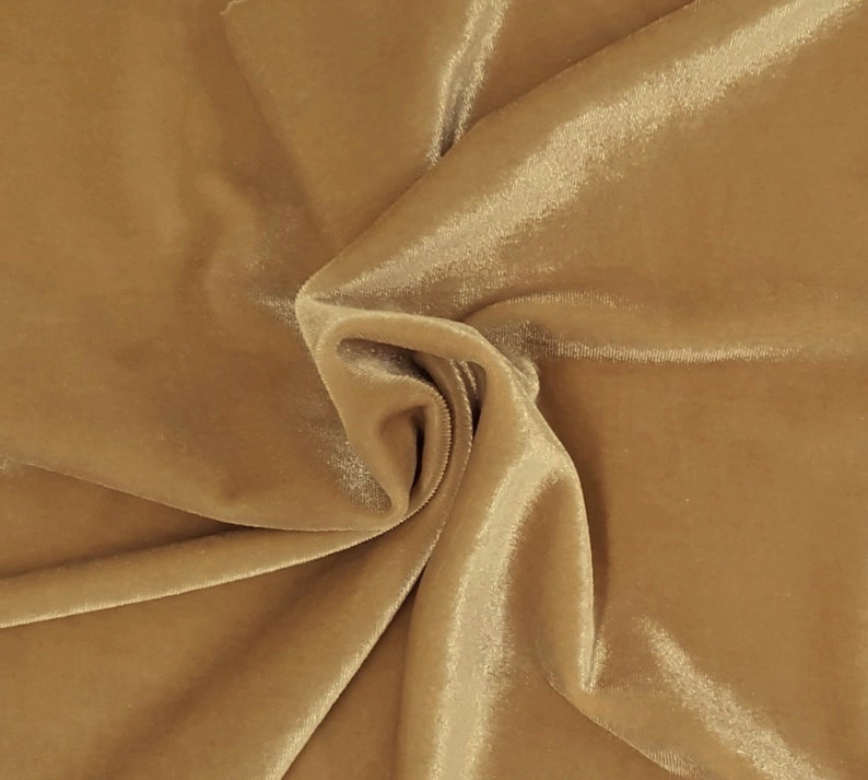 Gold Stretch Velvet Fabric by the Yard Etsy