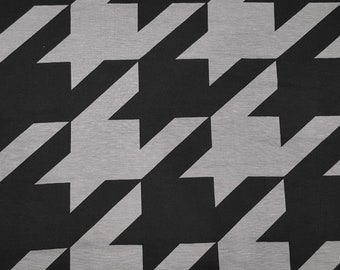 1/2 YD Black Gray Houndstooth Ponte Roma Knit Viscose Rayon Spandex Fabric