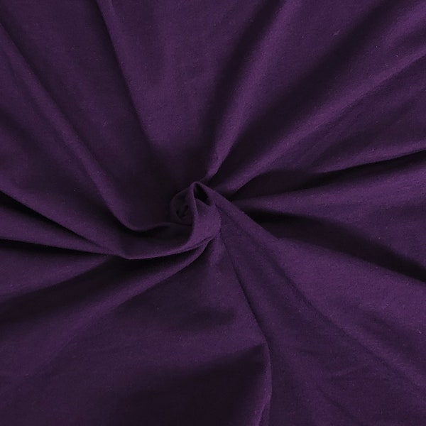 Cotton Spandex Fabric Jersey Knit by the Yard Purple #A 4 Way Stretch 210GSM