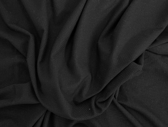 Black Micro Modal Spandex Carbon Mesh Jersey Knit Fabric by the Yard 