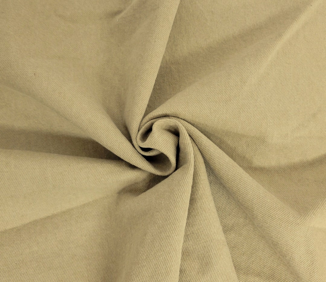 Khaki 100% Cotton Bull Denim Fabric by the Yard Pre Washed - Etsy