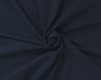 Navy Cotton Jersey Knit Fabric by the Yard 67"W