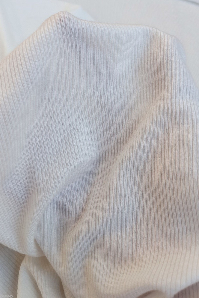 Tencel Spandex 2x1 Rib Knit Fabric by the Yard off White | Etsy