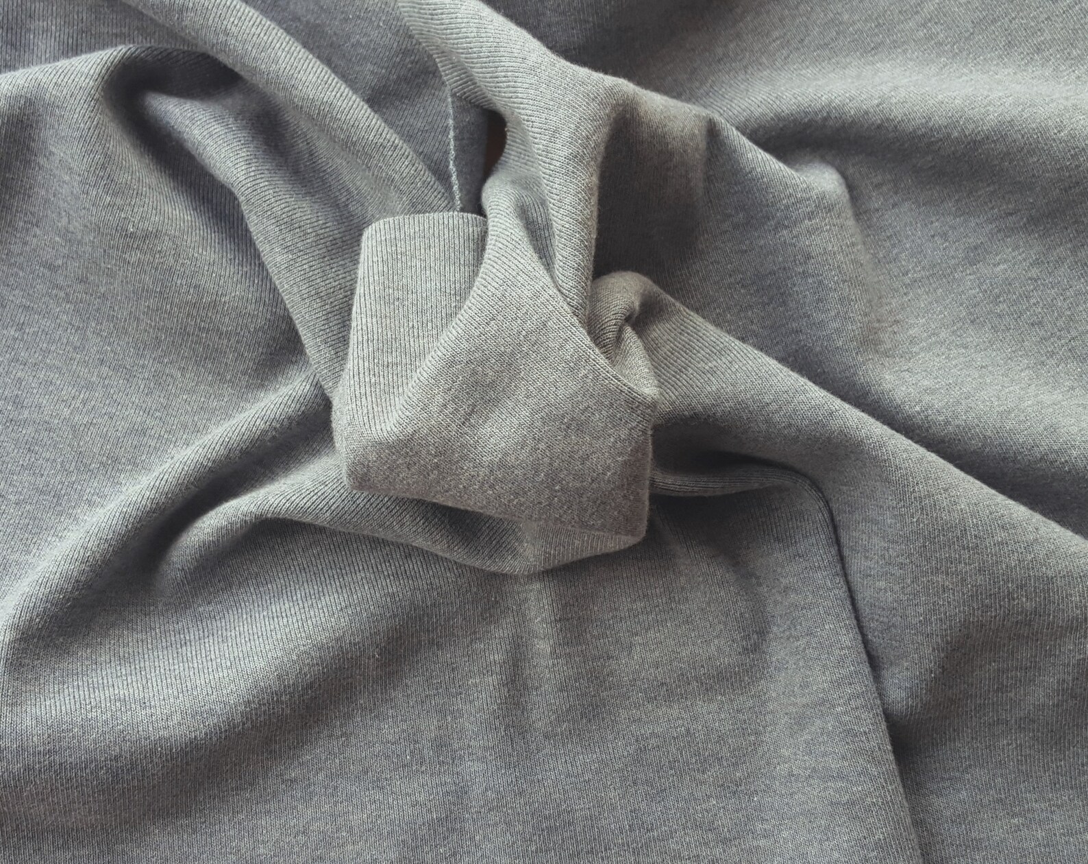 Cotton Blend 1x1 Rib Knit Fabric by The Yard Heather Gray | Etsy