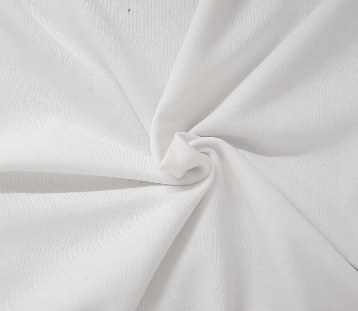 White Organic Cotton Blend Fleece Sweatshirt Fleece Fabric by Etsy