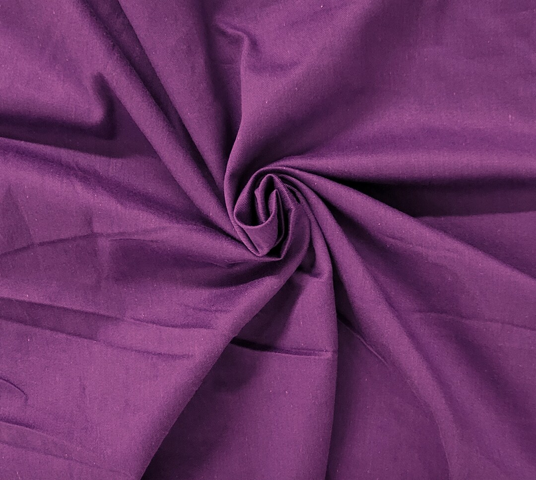 100 Cotton Twill Fabric by the Yard Purple Lightweight Etsy