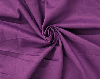 100%  Cotton  Twill Fabric  by the Yard Purple Lightweight
