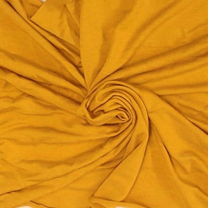 Mustard Bamboo Spandex Fabric Jersey Knit by the Yard 4 Way Stretch