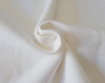 Off White 100% Cotton Sweatershirt Fleece Knit Fabric by the Yard 22OZ 470GSM Heavy Weight
