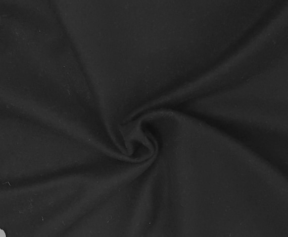 100% Wool Black Fabric by the Yard 450GSM Heavy Weight made in the