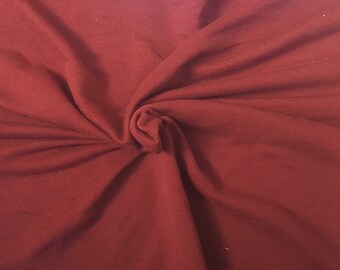 Maroon Cotton Blend French Terry Knit Fabric by the Yard [Hoodie, Zip Up, Sweatpants, Loungewear, Bathrobe]