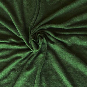 Forest Green 100% Linen JERSEY Knit Fabric By Yard 7/17