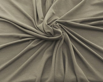 Stretchy Bamboo Spandex Fabric Jersey Knit by the Yard SAND [Maternity Dress, Loungewear, Baby Apparel, Crib Sheets]