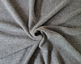 Heather Charcoal Sweatshirt Fleece Knit Fabric by the Yard Tri Blend 67"W
