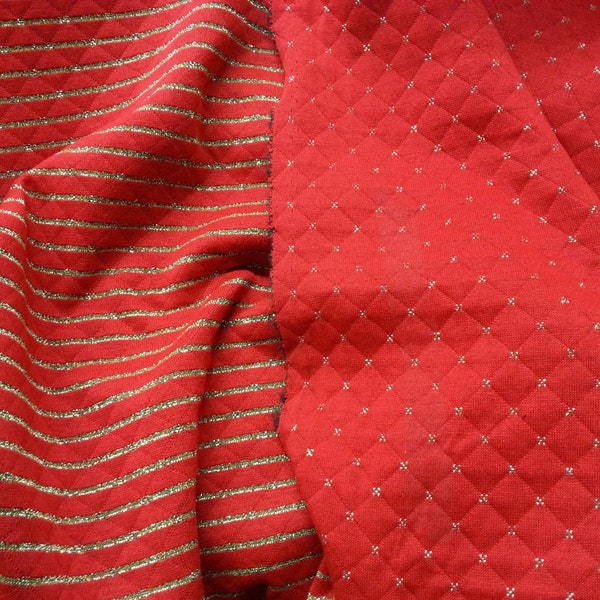 Red Gold Fabric Etsy