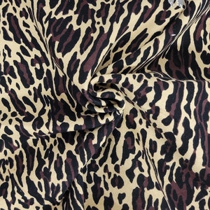100% Cotton French Terry Knit Fabric by the Yard Cheetah Animal Print 450GSM 22 OZ [Hoodie, Zip Up, Sweatpants, Loungewear, Bathrobe]