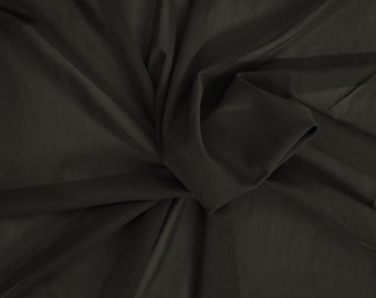 Black Nylon Spandex Power Mesh Knit Fabric By the Yard