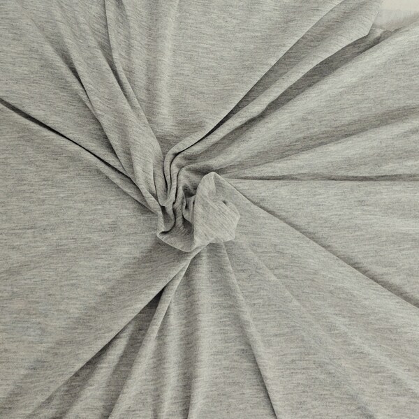 Heather Gray Modal Spandex Fabric Jersey Knit By the Yard 4 Way Stretch