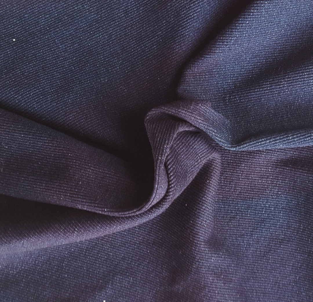 Indigo Dye Cotton Spandex 2x1 Tubular Rib Knit Fabric by the Yard Etsy