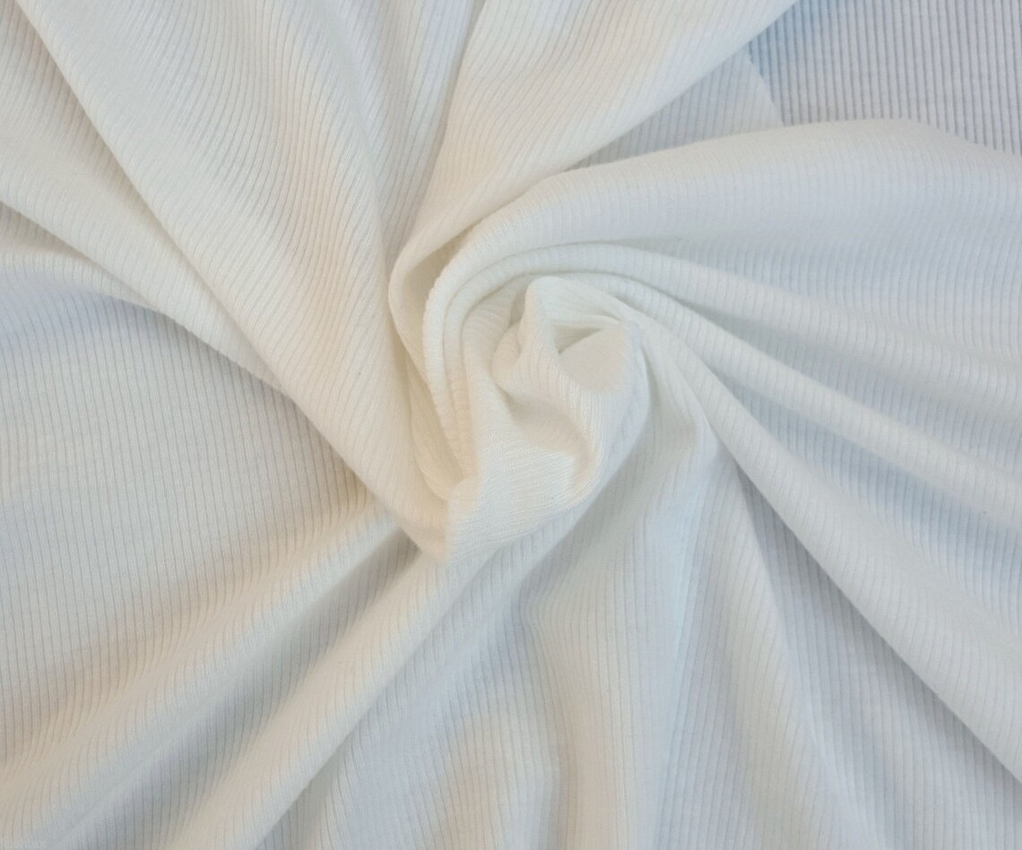 Tencel Spandex 2x1 Rib Knit Fabric by the Yard off White Etsy