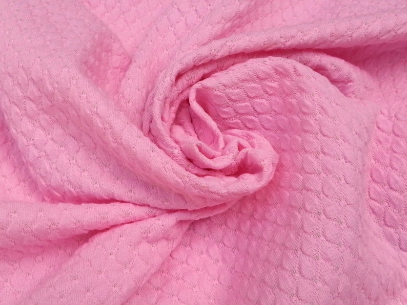 Pink Cotton Knit Fabric by the Yard Popcorn Diamond 9/14 Etsy India