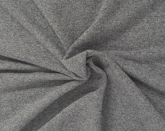 Lt. Charcoal Cotton French Terry Knit Fabric by the Yard 330GSM