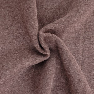 Washed Chocolate Cotton Blend Sweatshirt Fleece Knit Fabric by the Yard 300GSM 76&quot;Wide [Zip Up, Hoodie, Joggers]