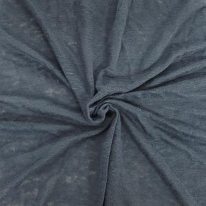 Dark Gray 100% Linen Jersey Knit Fabric By Yard [Shirt, Tanks, Pant, Nightgown, Undergarment]
