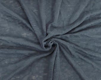 Dark Gray 100% Linen Jersey Knit Fabric By Yard [Shirt, Tanks, Pant, Nightgown, Undergarment]