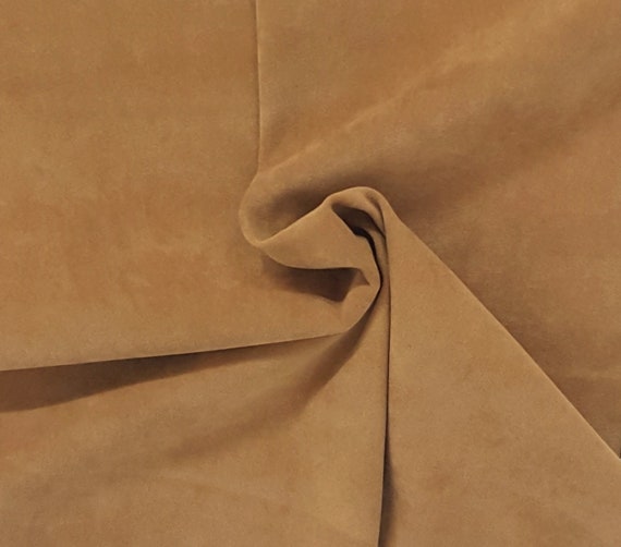 Tan Moleskin Suede Satin Back Fabric by the Yard and Wholesale 