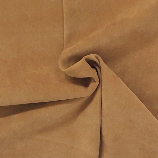Tan Moleskin Suede Satin Back Fabric by the Yard and Wholesale