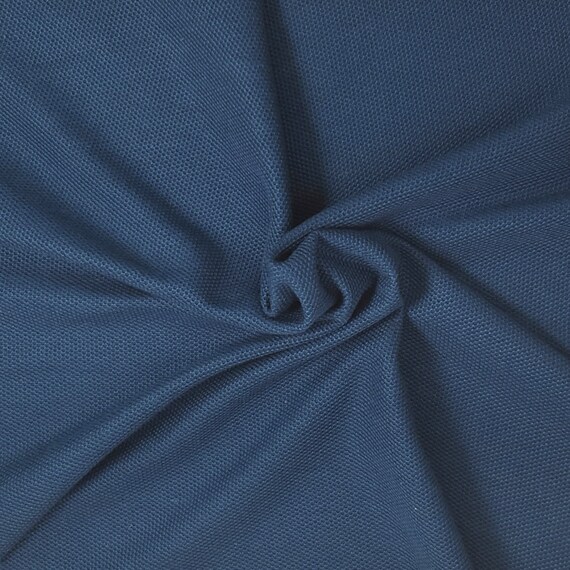 Cobalt Cotton Pique Knit Fabric by the 