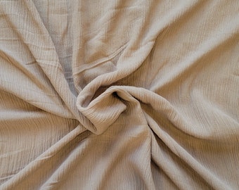 Rei様　24SS♡crinkle cotton beannag gillet Rayon Crinkle Woven Fabric by the Yard Brown Sugar - Etsy