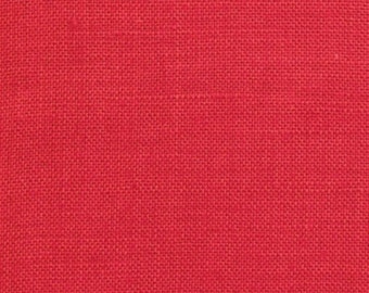 2 YDS 100% European Woven Linen Fabric Apple Red 5oz