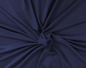 Rayon Spandex Fabric Jersey Knit by the Yard One Way Stretch Denim Blue